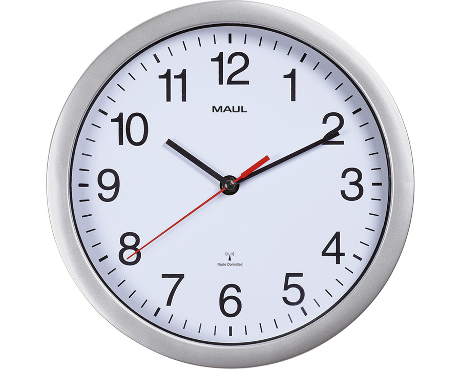 Maul Funk-Wanduhr "MAULrun" silber Ø25,2cm