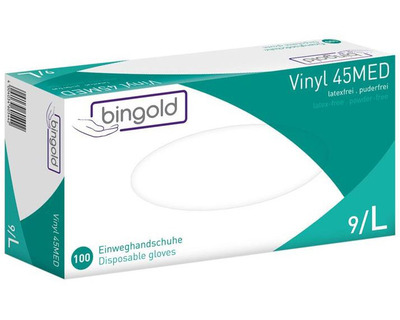 Bingold Einweg-Handschuhe "45 Med", Vinyl transparent Gr.L 100St.
