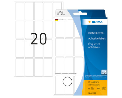 Herma Vielzweck-Etiketten weiß 19 x 40 mm 640Et.