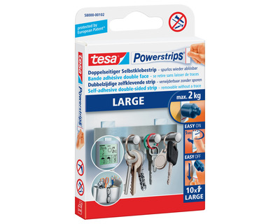 Tesa Klebepads "Powerstrips Large" weiß 15 x 81 mm 10St.