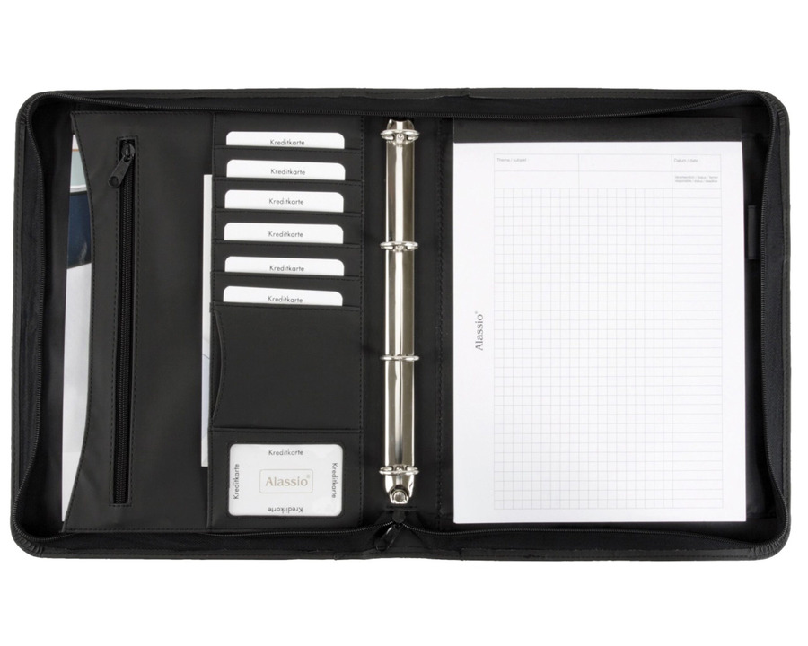 Alassio Konferenzmappe A4 "Rondo" schwarz 345 x 275 x 40 mm