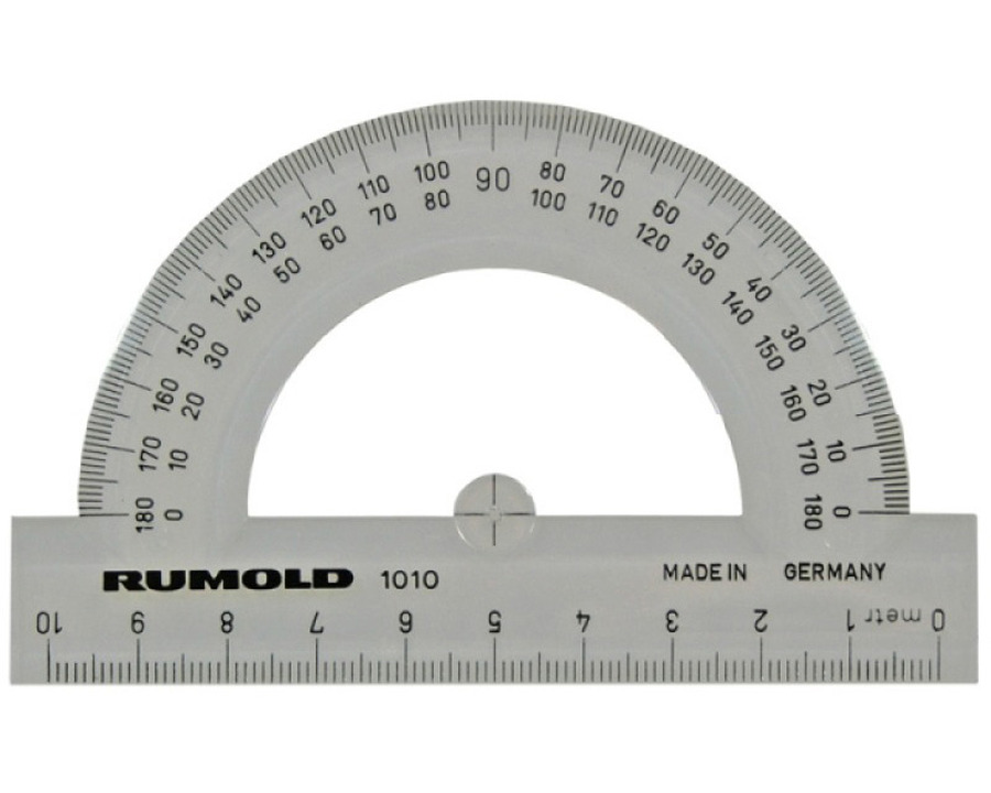 Rumold Winkelmesser 180°, mit Lineal transparent Ø10cm