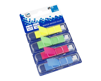 Info Haftmarker "Flags" Mini Neon mehrfarbig 12,5 x 43 mm 4x36Bl.