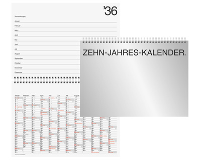 Brunnen Zehnjahreskalender 2027 29,7 x 21 cm 1 Seite = 12 Monate