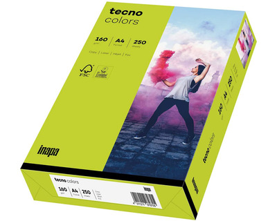 Tecno Kopierkarton A4 "Tecno Colors" leuchtend grün 160g/m² 250Bl.