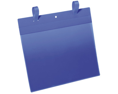 Durable Kennzeichnungstasche A4 quer, mit Laschen dunkelblau 50St.