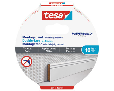 Tesa Montageband "Powerbond" Tapete&Putz 19 mm x 5 m