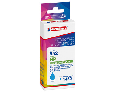 Edding Refill-Tintenpatrone 552, HP 953XL cyan 26ml