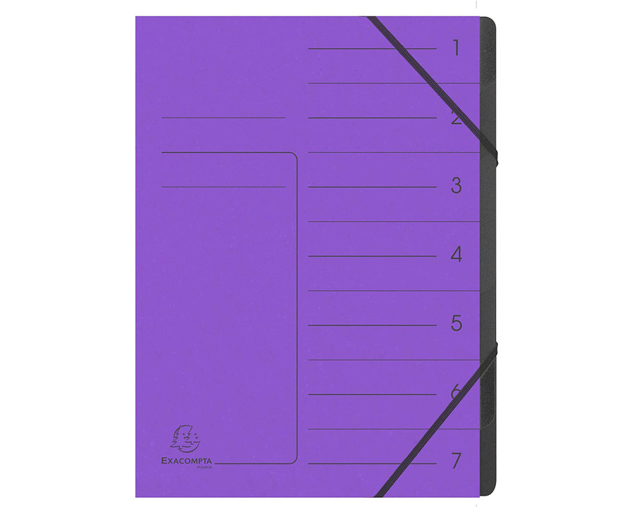 Exacompta Ordnungsmappe A4 "Colorspan" violett 7 Fächer