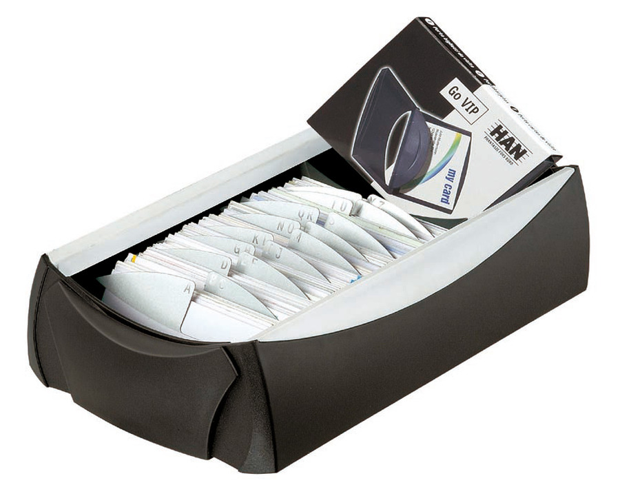 Han Visitenkartenbox "VIP" schwarz/grau 150 x 255 x 80 mm