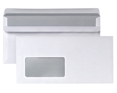 Briefumschlag DL, mit Fenster, selbstklebend weiß 110 x 220 mm 500St.