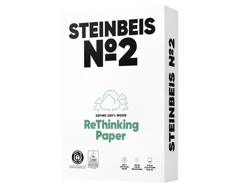 Steinbeis Kopierpapier A4 "No.2" recycling-weiß, ISO 80 80g/m² 500Bl.