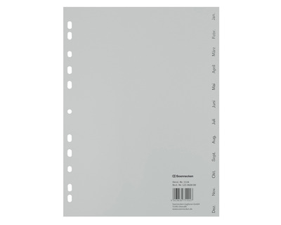 Soennecken PP-Register A4, Jan.-Dez. grau 225 x 297 mm