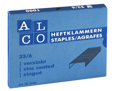 Alco Heftklammern 23/6 verzinkt 1.000St.
