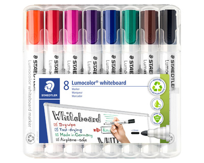 Staedtler Boardmarker "Lumocolor 351" mehrfarbig 2 mm Rundspitze 8St.