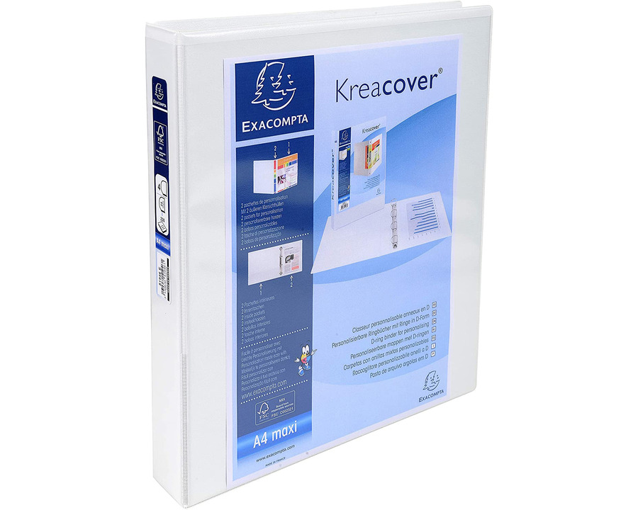 Exacompta Präsentationsringbuch A4 "Kreacover", 2 Ringe weiß 25 mm