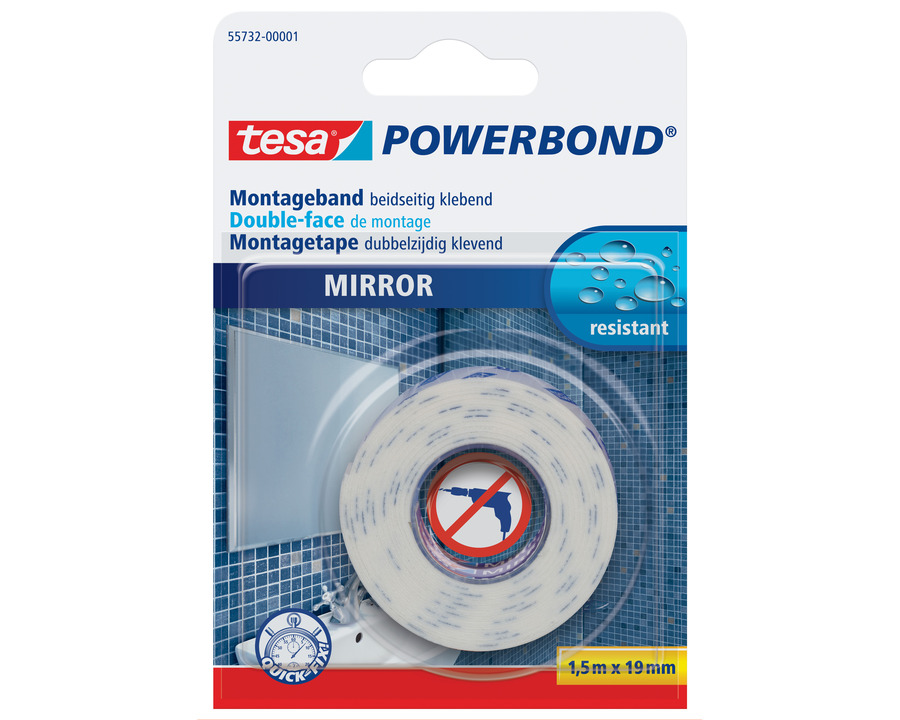 Tesa Montageband "Powerbond" Mirror 19 mm x 1,5 m