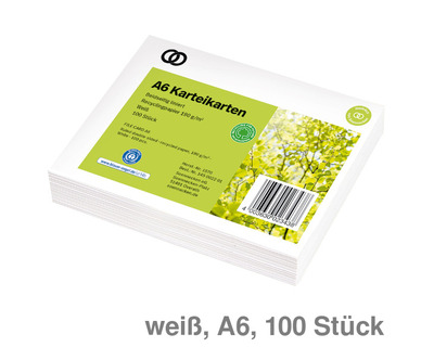 Soennecken Karteikarten A6 "Oeco", Recycling liniert weiß 100St.