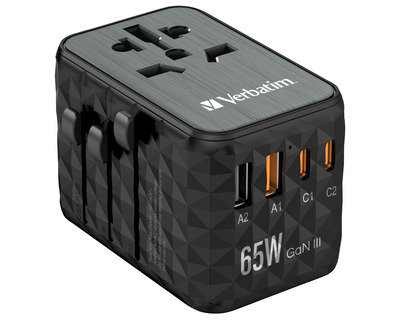 Verbatim Ladegerät "Universal Travel" schwarz/grau 65W