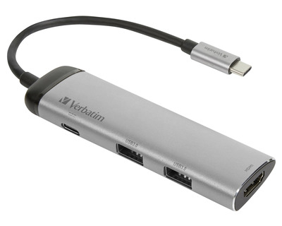 Verbatim USB-Hub silber/grau