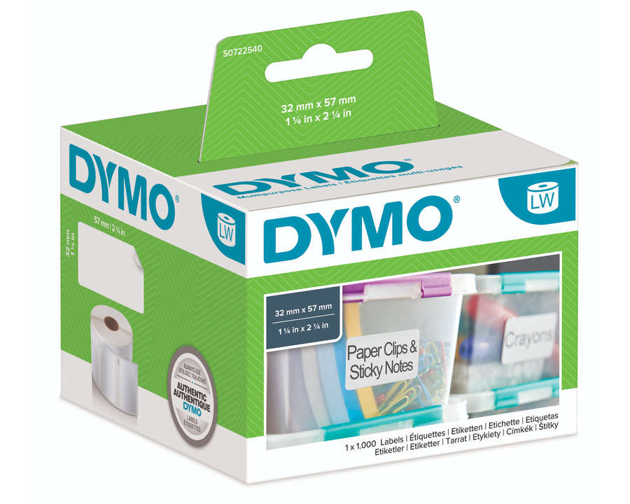 Dymo Etikettenrolle "LW" weiß 32 x 57 mm 1.000Et.