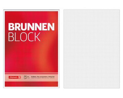 Brunnen Briefblock A4 "Brunnen Block" kariert (Lineatur 22) 70g/m² 50Bl.