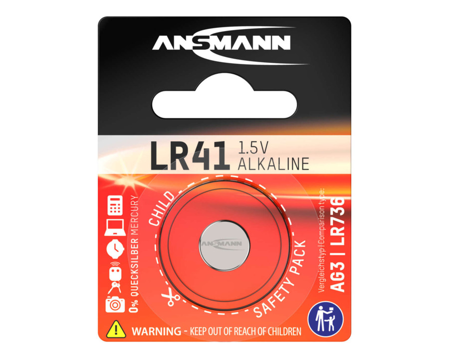 Ansmann Knopfzelle Alkaline LR41 1,5V 35mAh