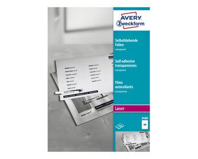 Avery Zweckform OHP-Laserfolie A4 140 my selbstklebend 100Bl.