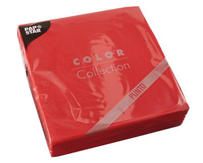 Papstar Servietten "Color Collection Punto", 1/4-Falz rot 2-lagig 30St.