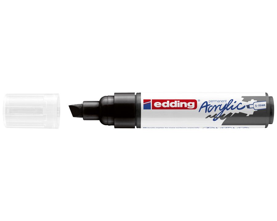 Edding Acrylmarker 5000 tiefschwarz matt 5-10 mm Keilspitze