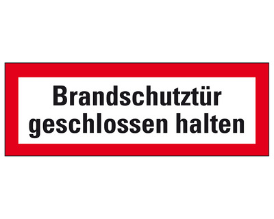 Hinweisschild "Brandschutztür geschlossen halten", selbstklebend 297 x 105 mm PVC-Folie