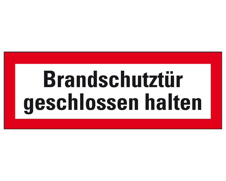 Hinweisschild "Brandschutztür geschlossen halten", selbstklebend 297 x 105 mm PVC-Folie