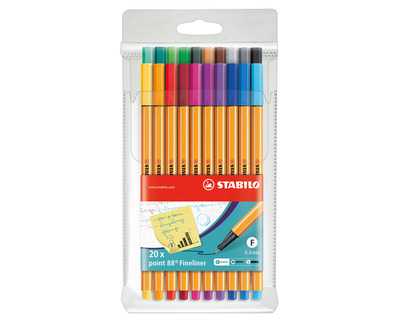 Stabilo Fineliner "Point 88 Etui" mehrfarbig 0,4 mm 20St.