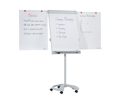 Franken Flipcharttafel "Mobil Deluxe" grau Rundfuß
