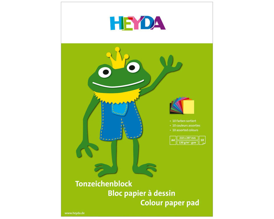 Heyda Tonpapier A4 mehrfarbig 130g/m² 10Bl.