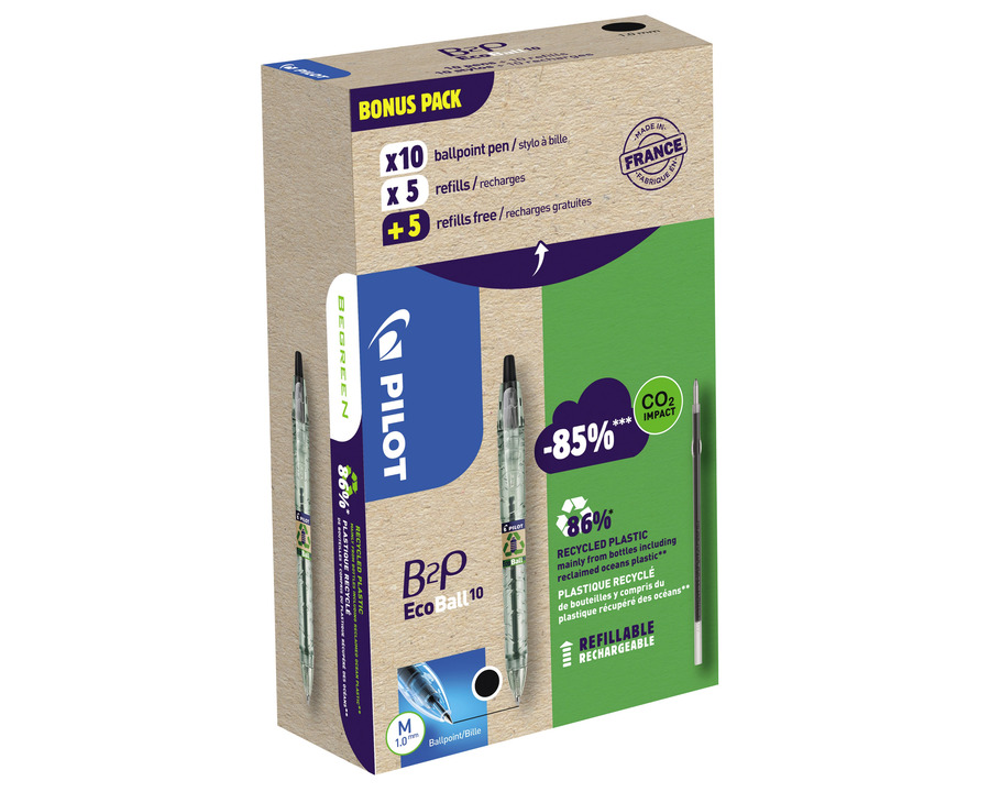 Pilot Kugelschreiber "Bottle 2 Pen Ecoball" schwarz M (0,4 mm)