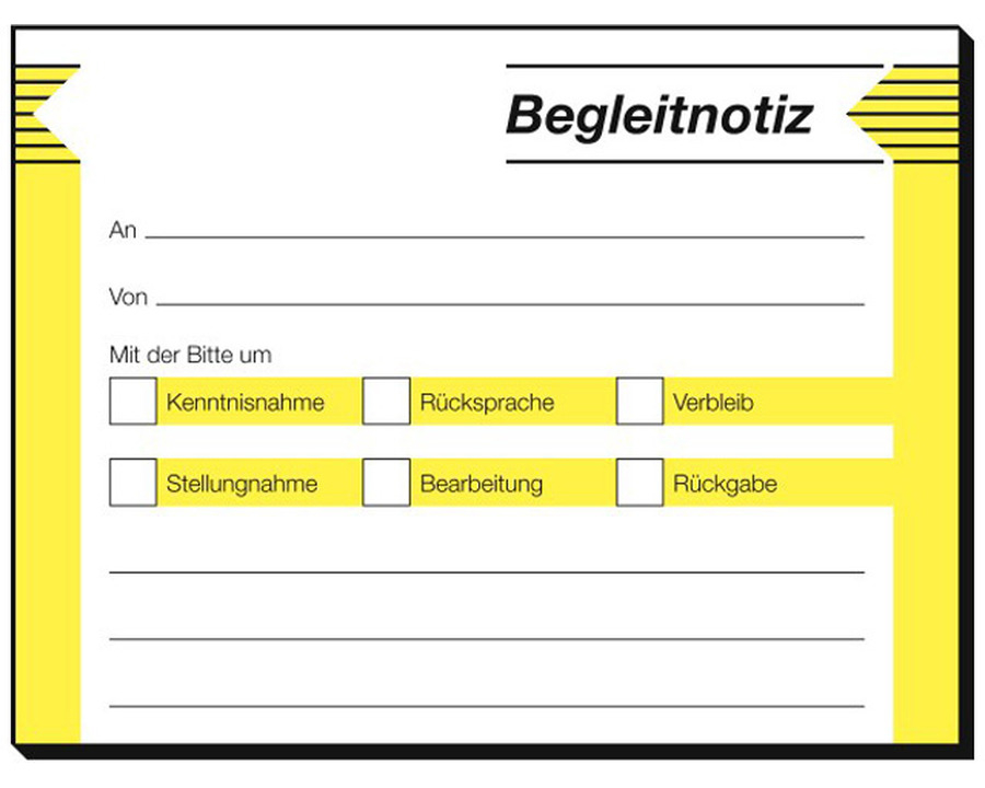 Sigel Haftnotiz-Formulare "Begleitnotiz" 100 x 75 mm 50Bl.