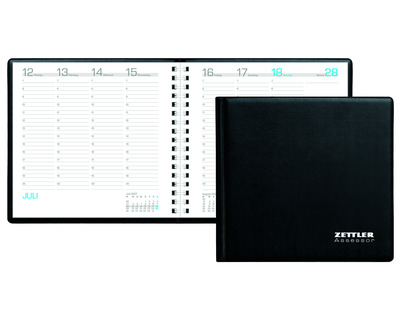 Zettler Quadratkalender 2027 "790 Assessor" schwarz 2 Seiten = 1 Woche