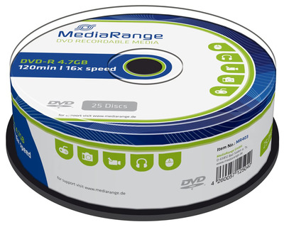 Mediarange DVD-R 4,7GB Spindel 25St.