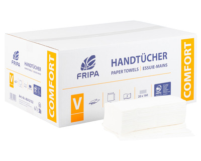Fripa Papierhandtücher "Comfort", V-Falz weiß 25 x 23 cm 20x160Bl.