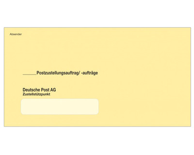 Brief & Siegel Zustellungsauftrag Kompakt+, haftklebend, mit Fenster, Deutsche Post gelb 125 x 235 mm 100St.