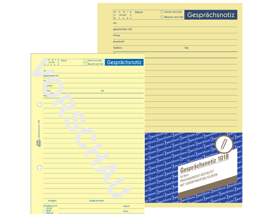 Avery Zweckform Gesprächsnotiz A5 50 Blatt
