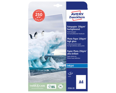 Avery Zweckform Fotopapier "Premium" A4 glossy 250g/m² 20Bl.