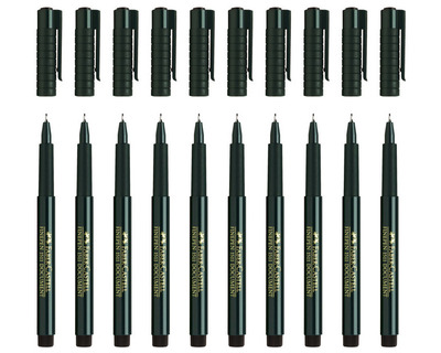 Faber-Castell Fineliner "Finepen" schwarz 0,4 mm 10St.