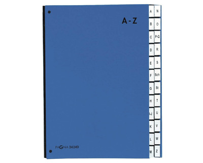 Pagna Pultordner A4, 24 Fächer blau A-Z