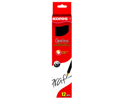Kores Bleistift "Grafitos", mit Radierer HB 3,0 mm 12St.