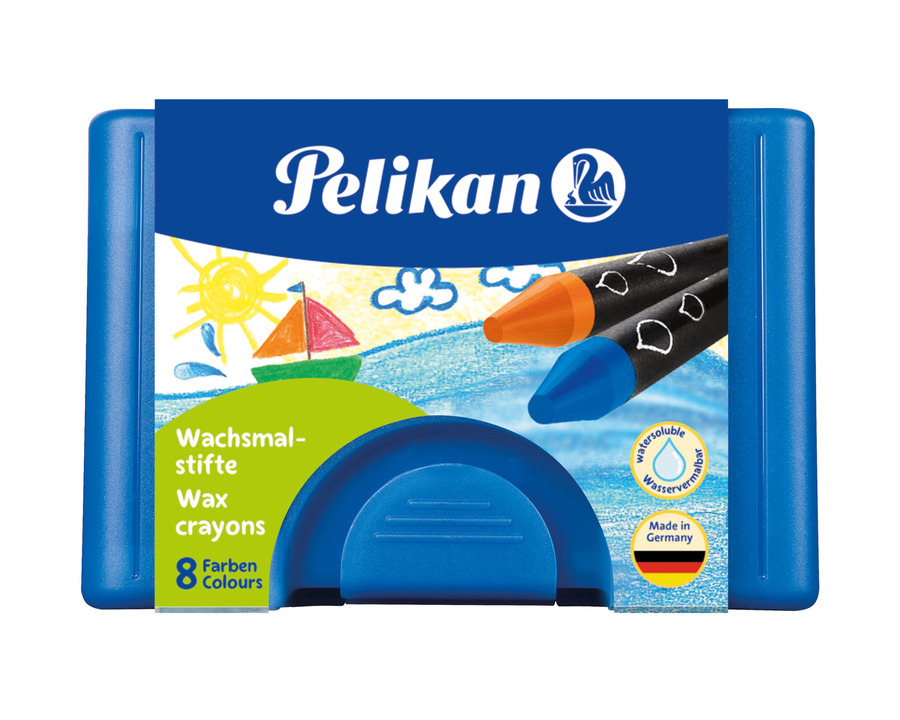 Pelikan Wachsmalkreide mehrfarbig wasservermalbar 8St.