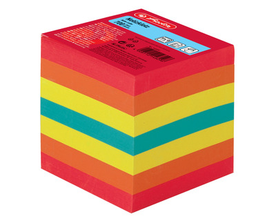 Herlitz Zettelklotz, verleimt mehrfarbig 90 x 90 x 90 mm 700Bl.