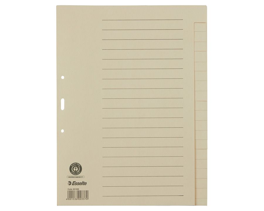 Esselte Tauen-Register A4, 20-teilig blanko chamois 240 x 297 mm