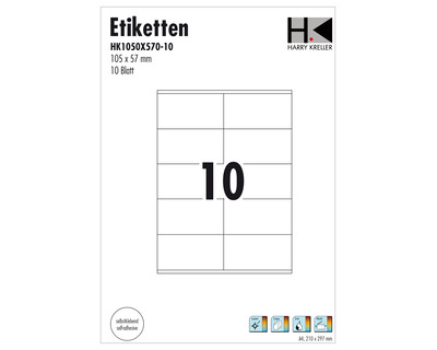 Etiketten A4 weiß 105 x 57 mm 100Et.